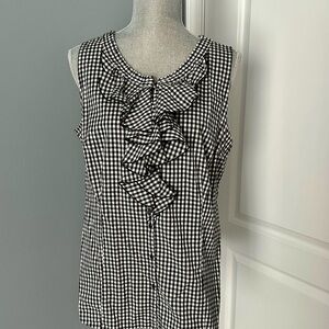 The Limited Black & White Gingham Ruffled Blouse, sz L